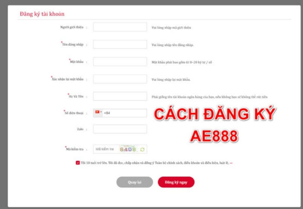 Những thao tác đăng ký AE888 trên máy tính ( PC / laptop ) siêu nhanh 